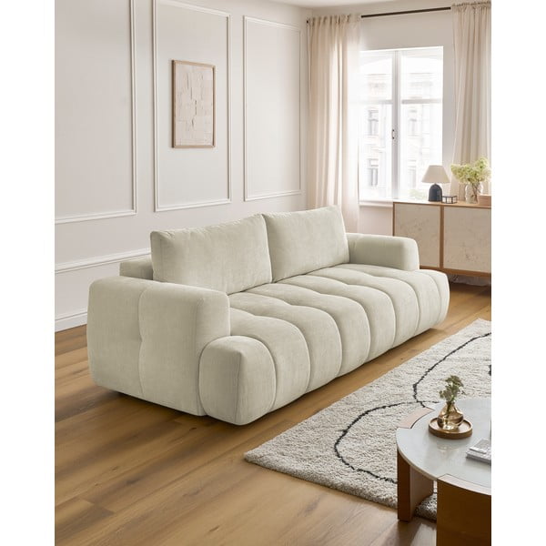 Divano beige allungabile e con contenitore 251 cm Fuji – Bobochic Paris-image-1