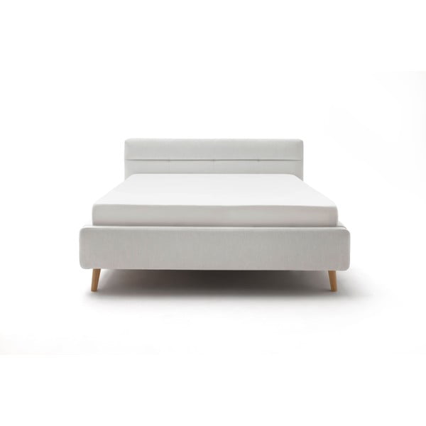 Letto matrimoniale imbottito grigio chiaro con contenitore con rete inclusa 180x200 cm Lotte – Meise Möbel-image-4