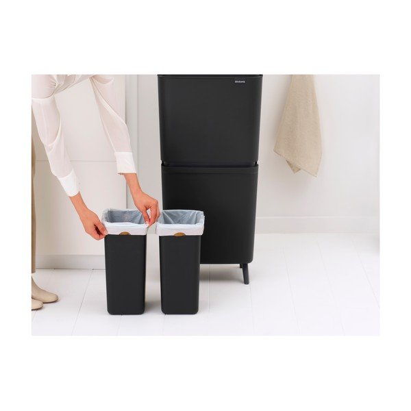 Cestino per la spazzatura grigio scuro in plastica per raccolta differenziata 25+10+10 l SortUp Recycle Hi – Brabantia-image-3