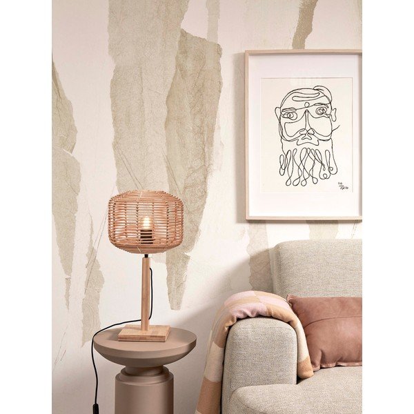 Lampada da tavolo con paralume in rattan di colore naturale (altezza 40 cm) Tanami - Good&Mojo-image-3