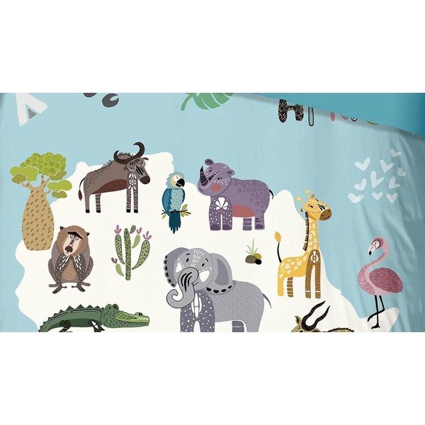 Set copripiumino e federa da bambini blu per letto singolo/per letto esteso 140x220 cm Wild Life – Good Morning-image-2