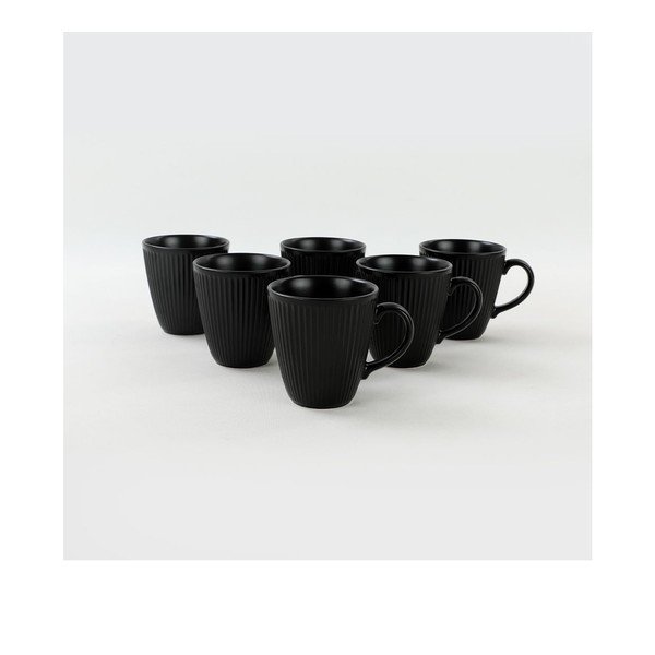 Tazze in ceramica nera in set da 6 pezzi 0,3 l - Hermia-image-2