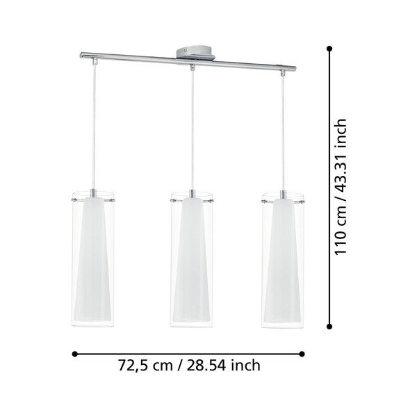 Lampadario argentato con paralume in vetro PINTO – EGLO-image-2