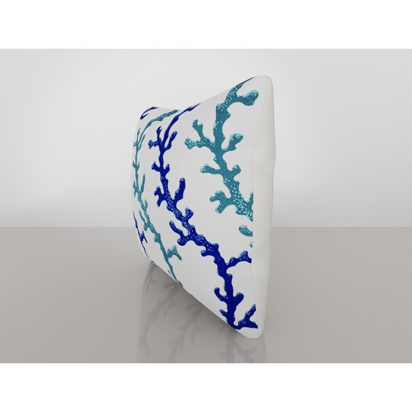 Federa blu e bianca con contenuto di cotone, 42 x 42 cm - Vitaus-image-2