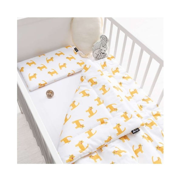 Set per culla bianco-arancio Sweet Dreams - Yellow Tipi-image-2