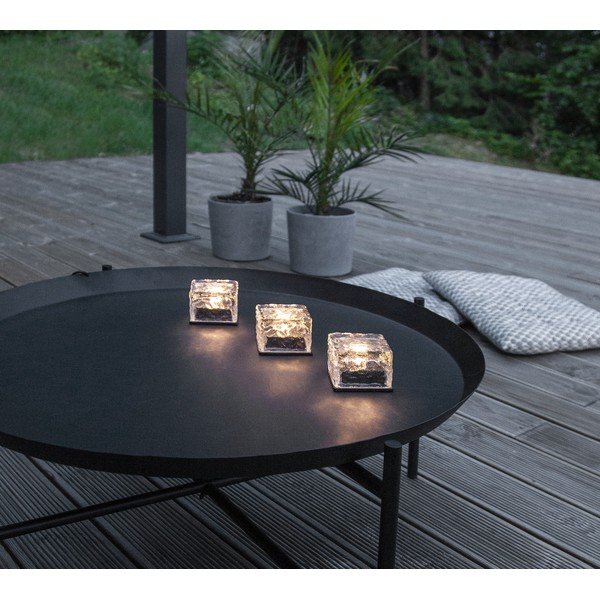 Candele a LED in set con alimentazione a pannelli solari da esterno 3 pz (altezza totale 5,5 cm) Icecube – Star Trading-image-1