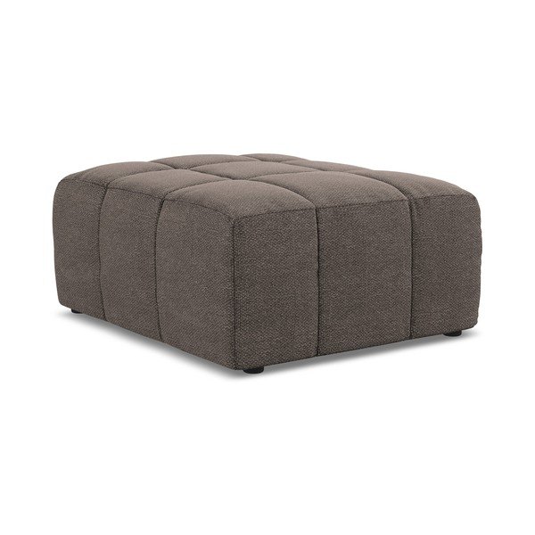 Poggiapiedi marrone con rivestimento in bouclé Aloha – Makamii-image-3