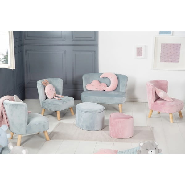 Divano per bambini in velluto azzurro 70 cm Lil Sofa - Roba-image-2