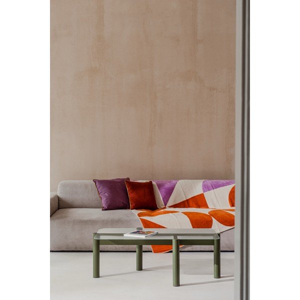 Tavolino da salotto verde con piano in vetro 55x105 cm Kob – noo.ma-image-1