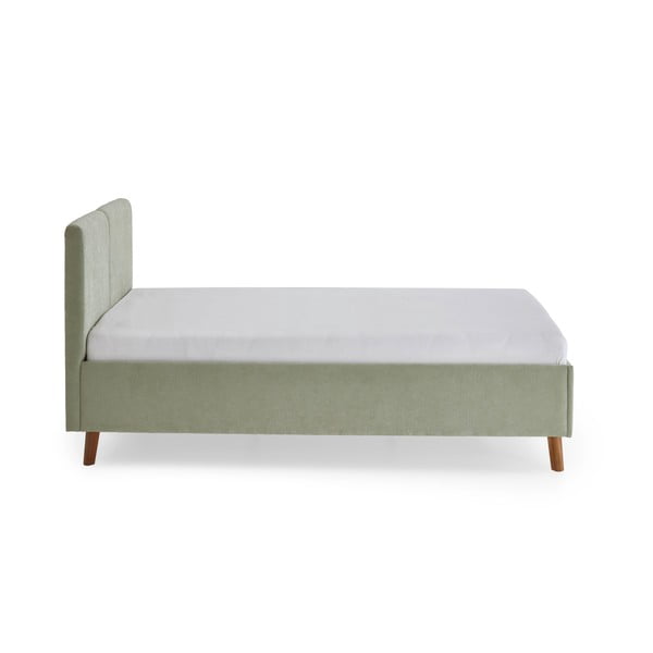 Letto matrimoniale imbottito verde chiaro con rete inclusa 140x200 cm Piano – Meise Möbel-image-2