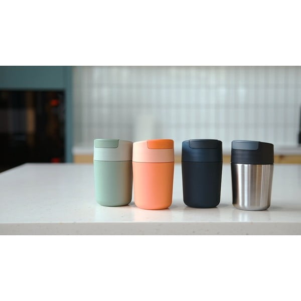 Tazza da viaggio in argento lucido blu scuro 340 ml Sipp - Joseph Joseph-image-1