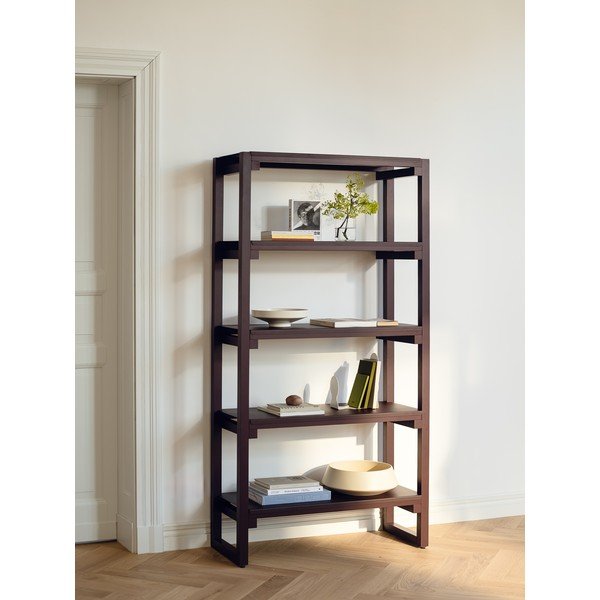 Scaffale burgundy in faggio massiccio 94x180x37 cm Noru – noo.ma-image-1