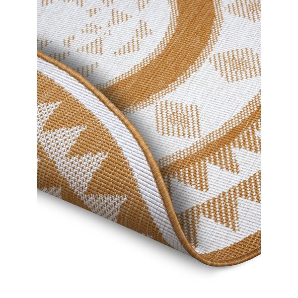 Tappeto rotondo per esterni giallo ocra-bianco ø 140 cm Jamaica - NORTHRUGS-image-2