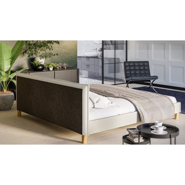 Letto matrimoniale imbottito crema con griglia 200x200 cm Tina - Ropez-image-3