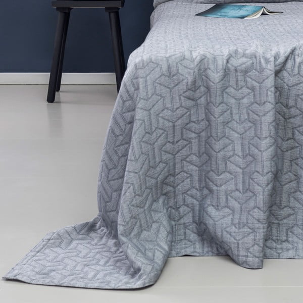 Copriletto singolo in cotone riciclato grigio scuro 140x250 cm Trio - Mette Ditmer Denmark-image-2
