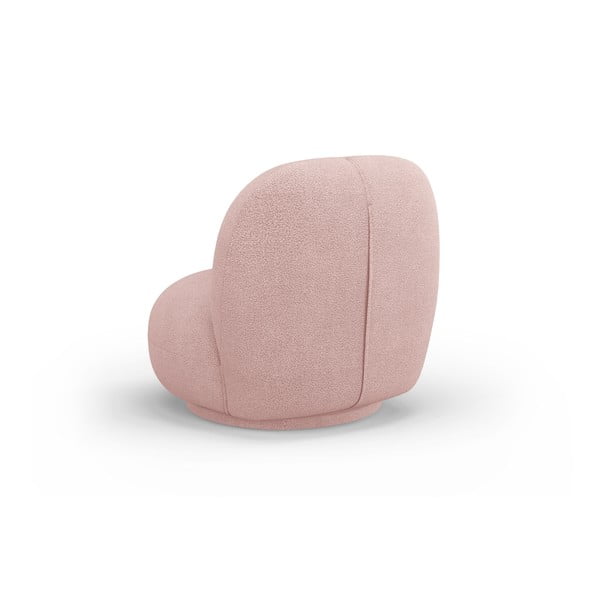 Poltrona rosa chiaro in tessuto bouclé Chuck - Micadoni Home-image-3