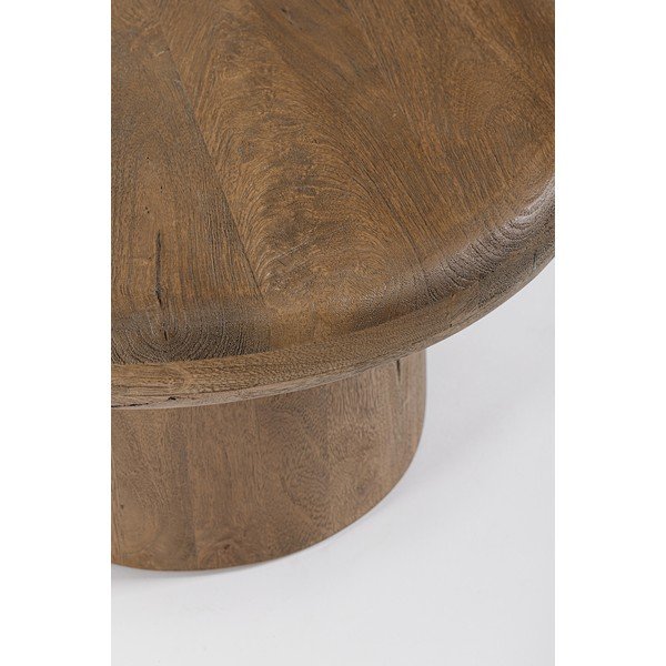 Tavolino da salotto rotondo colore naturale scuro in mango massiccio ø 60 cm Lopez – Bizzotto-image-2