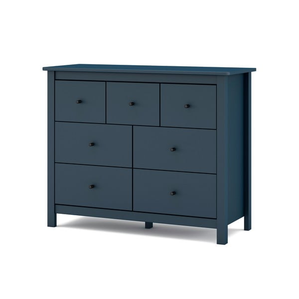 Cassettiera bassa blu scuro in legno di pino 110x80 cm Misti - Marckeric-image-4