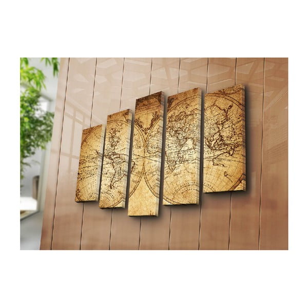 Quadro a più parti Grande mappa del mondo, 105 x 70 cm - Wallity-image-2