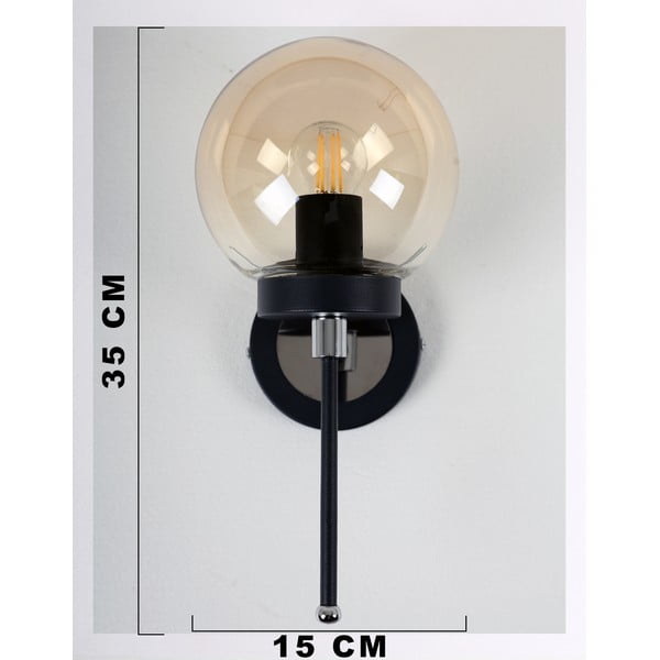 Lampada da parete in giallo ocra/nera ø 15 cm Tokyo – Squid Lighting-image-2