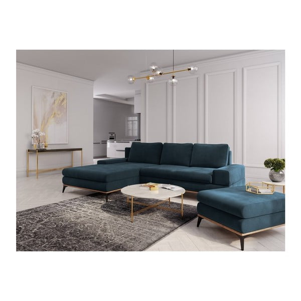 Pouf blu petrolio Planet - Windsor & Co Sofas-image-3
