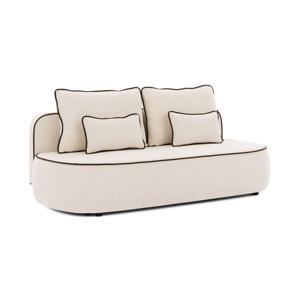 Divano marrone/color crema allungabile/con contenitore con rivestimento in velluto 210 cm Saga – Ropez