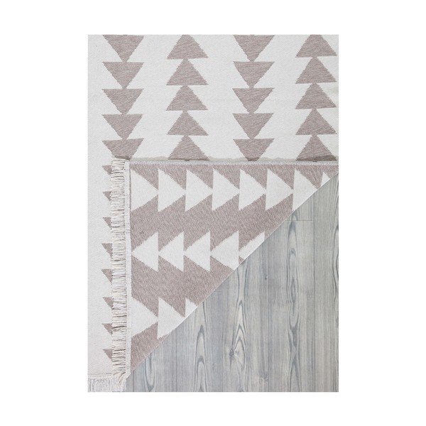 Tappeto in cotone bianco e beige , 60 x 100 cm Duo - Oyo home-image-4