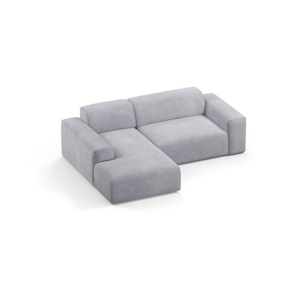 Divano angolare in velluto a coste grigio chiaro, 250 cm, angolo sinistro Karen - Marie Claire Home-image-3