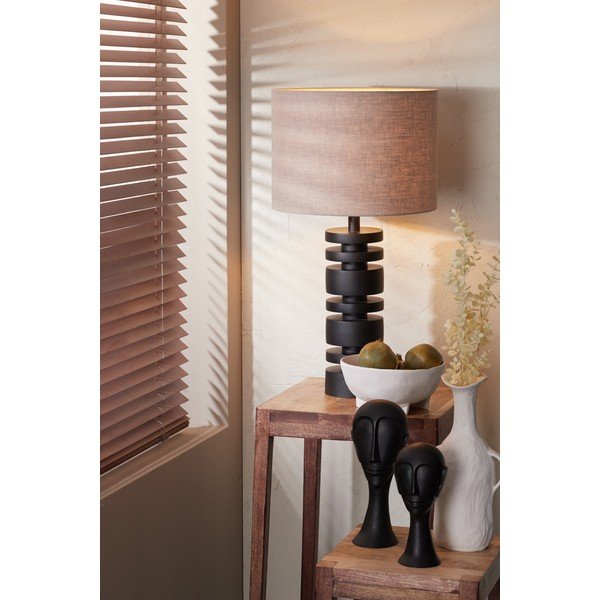 Lampada da tavolo nero opaco base 40 cm Desley - Light & Living-image-1