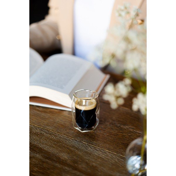Tazze in set per espresso/con parete doppia in vetro 2 pz 100 ml Geo – Vialli Design-image-4
