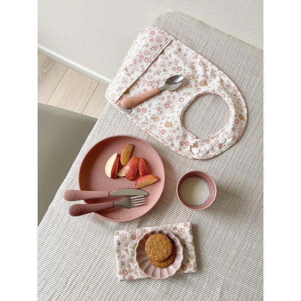 Posate per bambini rossa/color salmone in silicone 3 pz Rose Mix – Cam Cam Copenhagen-image-4