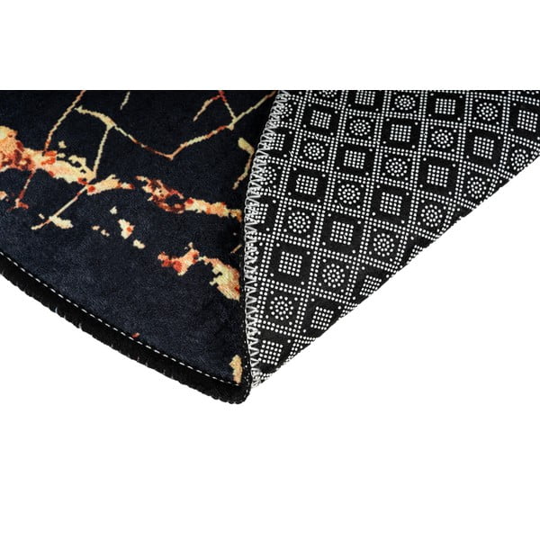 Set di 2 tappeti da bagno ovali neri in marmo dorato - Foutastic-image-4