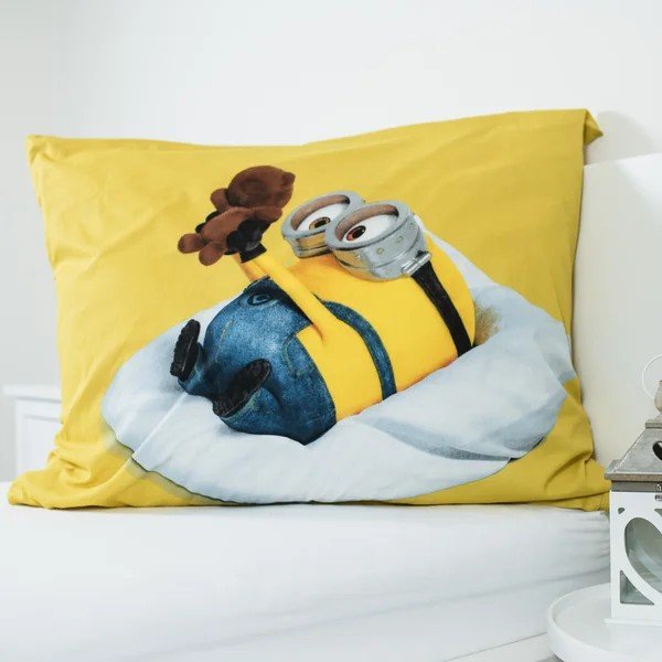 Set copripiumino e federa da bambini giallo/blu in cotone per letto singolo 140x200 cm Mimoni Lazy Club – Jerry Fabrics-image-3