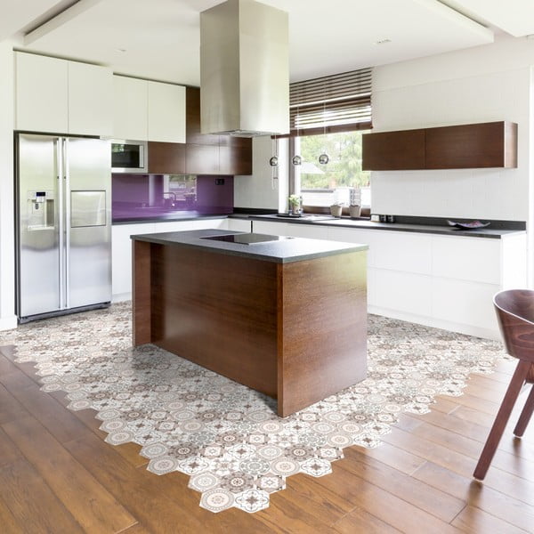 Set di 10 adesivi per pavimenti Esagoni adesivi per pavimenti, 40 x 90 cm Cornalina - Ambiance-image-2