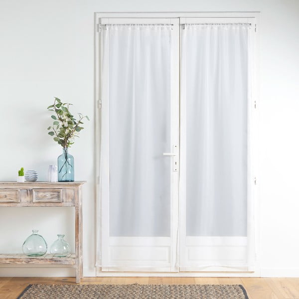 Tende sottili in set bianche in microsatinato 2 pz 70x200 cm Voiline – douceur d'intérieur-image-2