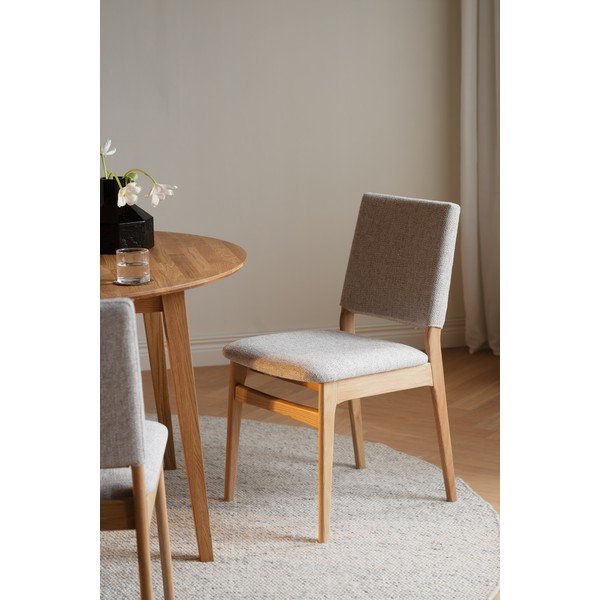 Sedia da pranzo color crema/di colore naturale in rovere massiccio Medford – Rowico-image-2