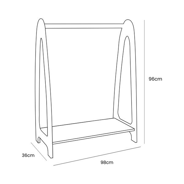 Appendiabiti per bambini di colore naturale con effetto pino 98x96 cm Montessori – Meowbaby-image-1