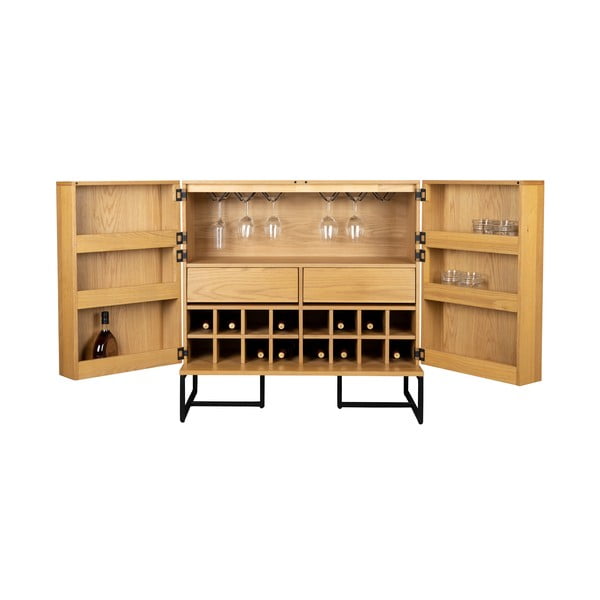 Mobile da vino in rovere per 24 bottiglie, 100x100 cm Class - Dutchbone-image-2