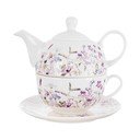 Set da tè bianco/viola in porcellana Louka – Orion