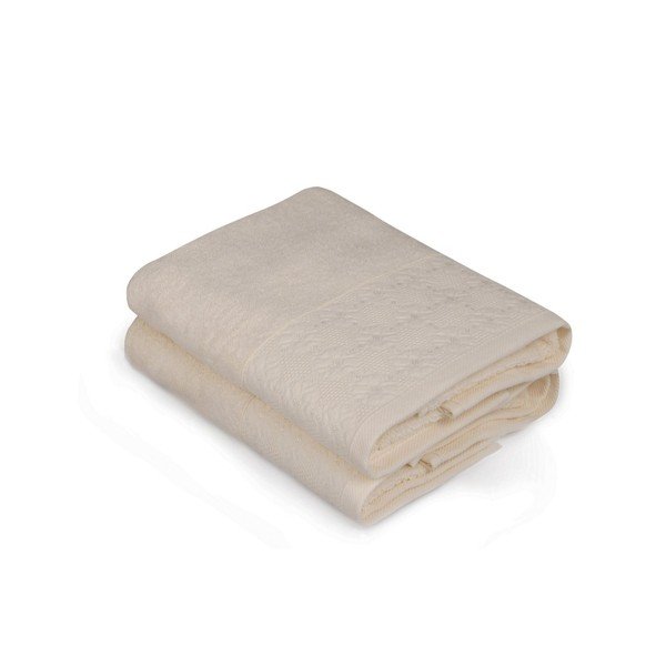 Set di due asciugamani in crema provenzale, 90 x 50 cm - Soft Kiss