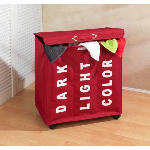 Cesto triplo rosso per biancheria , 117,6 l Trivo - Wenko-image-1