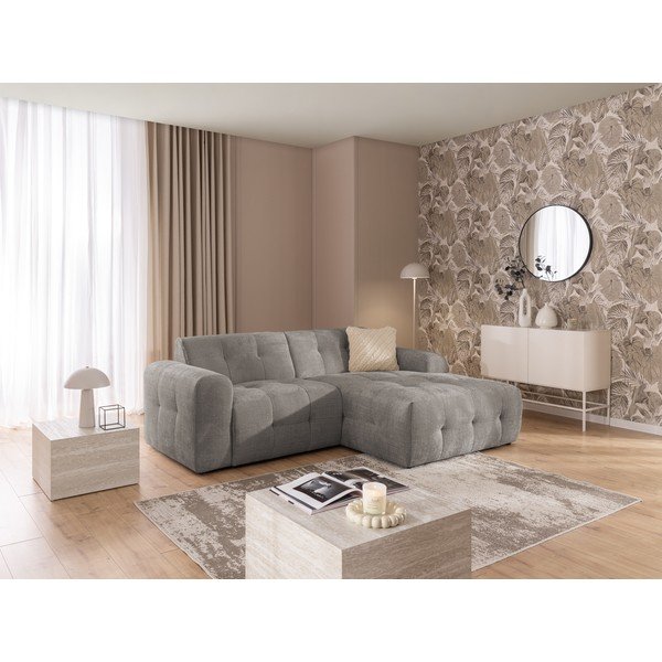 Divano angolare grigio (con penisola a destra/con chaise lounge) Melva – Ropez-image-1