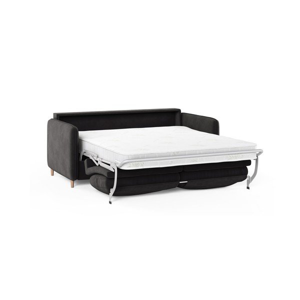 Divano grigio scuro per il riposo quotidiano con rivestimento in velluto 184 cm – Micadoni -image-1