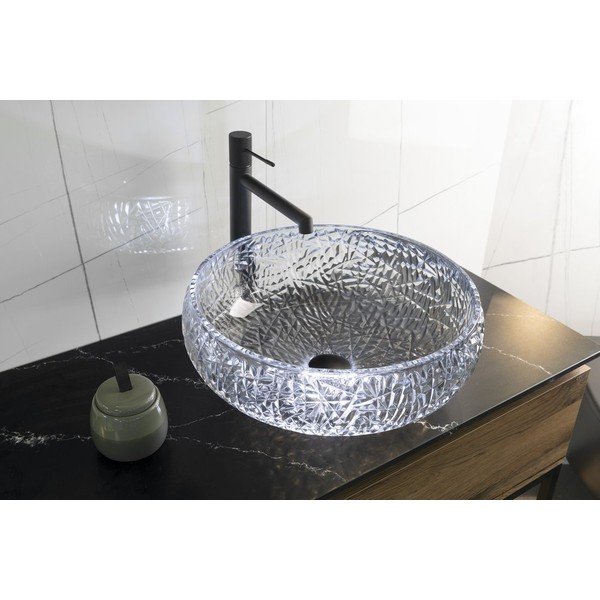 Lavabo rotondo nero in vetro ø 42 cm Gaviota – Sapho-image-1