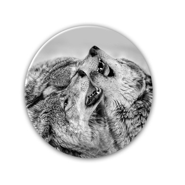 Decorazione da parete Glas Ringart Wolves, ø 70 cm - Styler-image-1