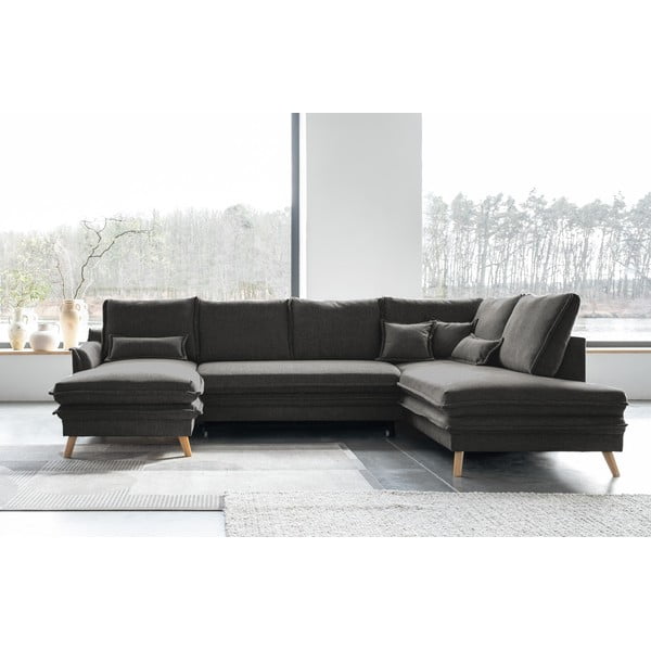 Divano letto angolare grigio scuro (angolo destro a forma di U) Charming Charlie - Miuform-image-1