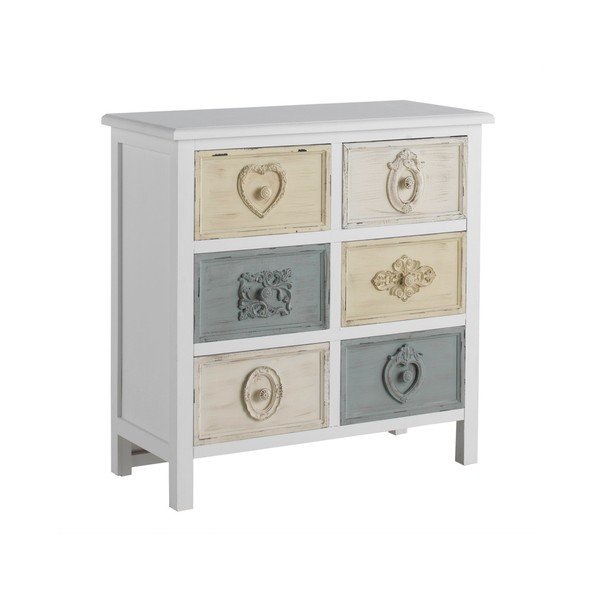 Cassettiera bianca con 6 cassetti Cuore - Geese