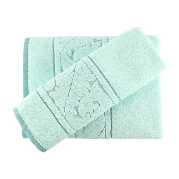 Set di asciugamani e teli da bagno in cotone verde menta - Foutastic