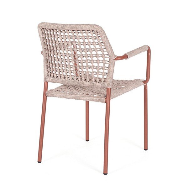 Sedia da esterno beige in metallo Rajada – Bizzotto-image-4