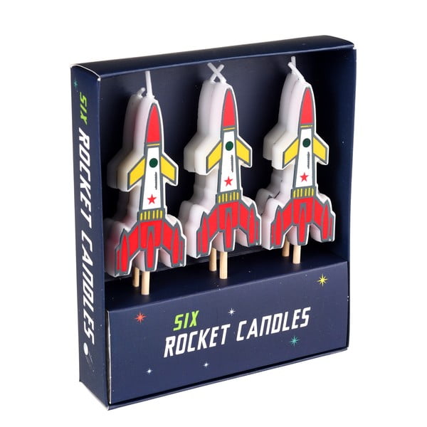 Set di 6 candele per torta Space Age - Rex London